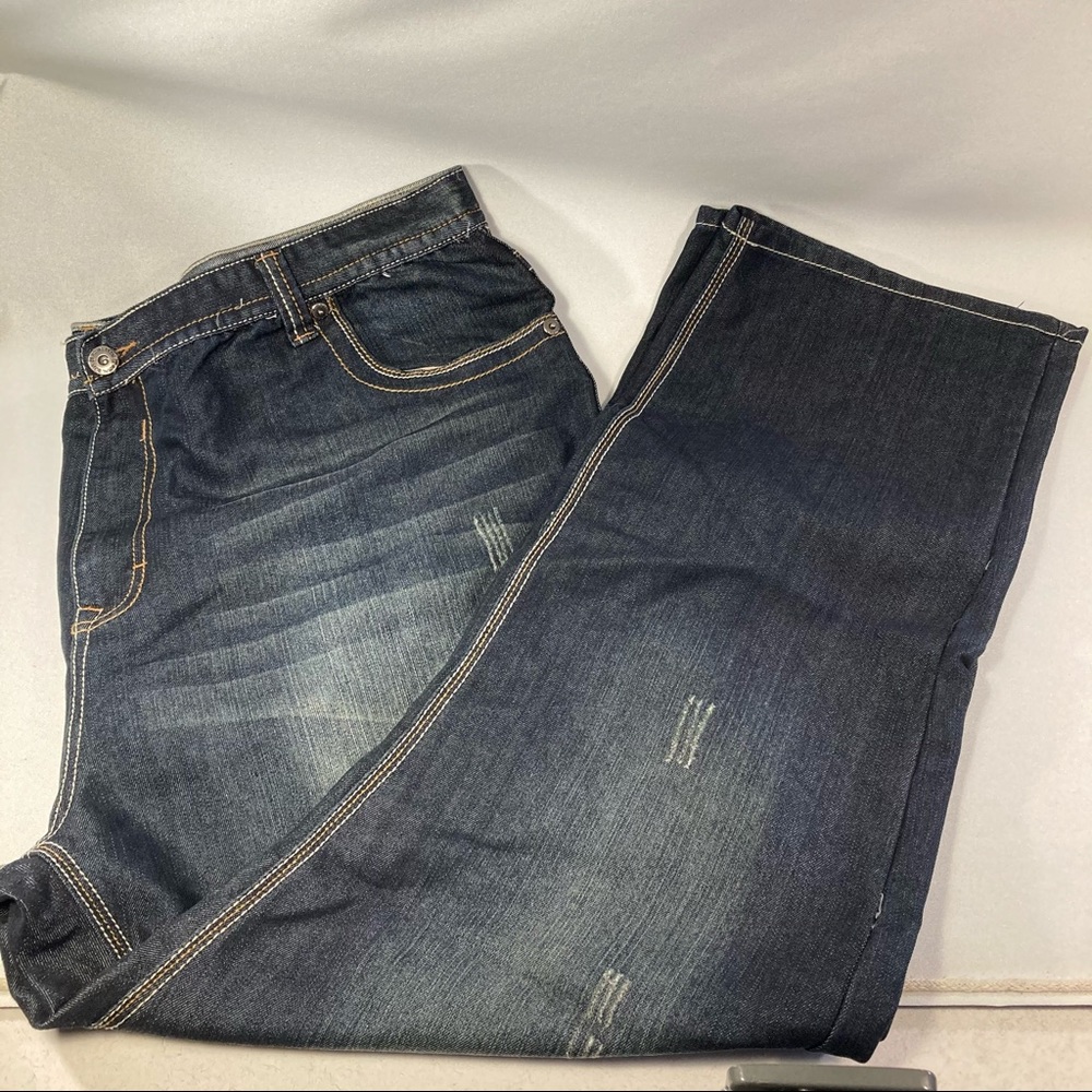🔴5/$25 Men's Straight Jeans - Dark Indigo Blue 50x32